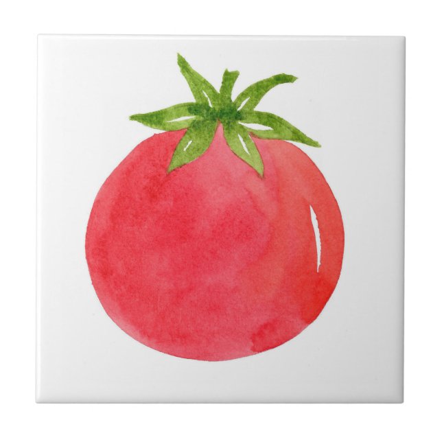 Watercolor Tomato    Tile (Front)