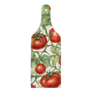 Watercolor Tomato Vine Pattern | Botanical Garden Cutting Board
