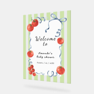 Watercolor Tomato Welcome to Baby Shower Acrylic Sign