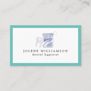 Watercolor Tooth Dentist Dental Hygienist Business Card