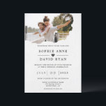 Watercolor Torn Paper Photo All In One Wedding   Invitation<br><div class="desc">ALL IN ONE INVITATION! By including the details and RSVP (optional) on the back of the wedding invitation instead of on a separate enclosure card you can save paper. Unique, modern design featuring your photo inside a faux watercolor torn paper background. On the back watercolor blue pink splashes on faux...</div>