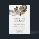 Watercolor Torn Paper Photo All In One Wedding   Invitation<br><div class="desc">ALL IN ONE INVITATION! By including the details and RSVP (optional) on the back of the wedding invitation instead of on a separate enclosure card you can save paper. Unique, modern design featuring your photo inside a faux watercolor torn paper background. On the back watercolor blue pink splashes on faux...</div>