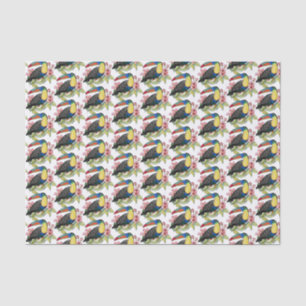 Watercolor Toucan Bird With Flowers Tissue Paper