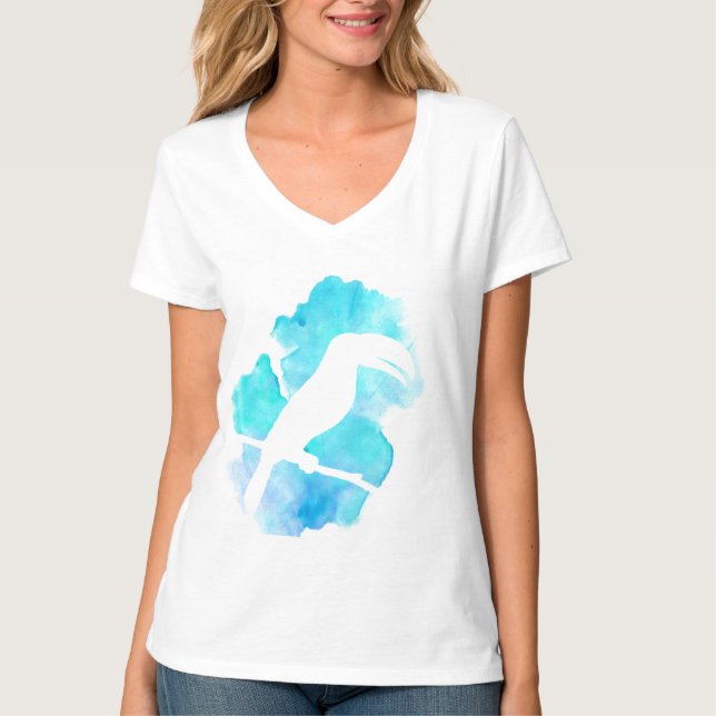 Watercolor Toucan Splash T-Shirt (Front)