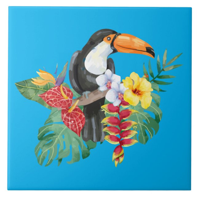 Watercolor Toucan Tile (Front)