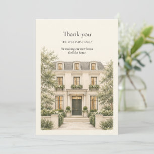 Watercolor Townhouse New Home Housewarming Thank You Card