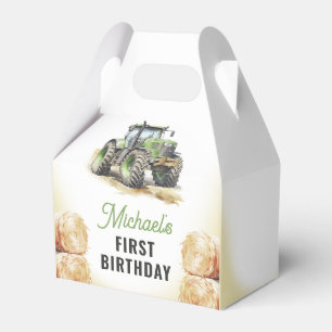 Watercolor Tractor Birthday Party Favour Box