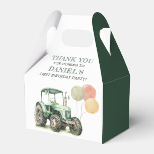 Watercolor Tractor Birthday Party Favour Box