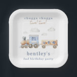 Watercolor Train Birthday Party Plates<br><div class="desc">Train Birthday Party Plates
Ready to be personalised by you!</div>