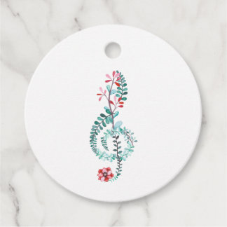 Watercolor Treble Clef Music Themed Gift Favour Tags