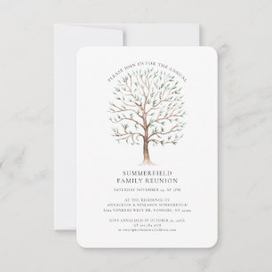 Watercolor Tree Annual Family Reunion  Invitation