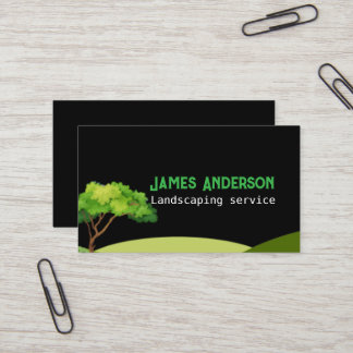 watercolor tree care landscape foliage business card