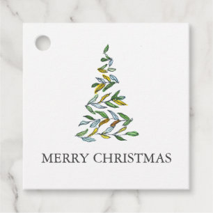 Watercolor Tree Christmas Gift Tags
