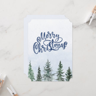 Watercolor Tree Non Photo Watercolor Christmas Card