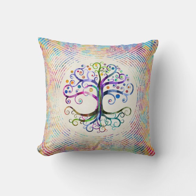 Watercolor Tree of life Cushion (Front)
