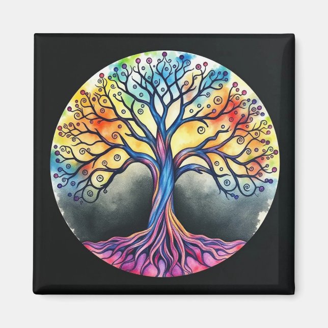 Watercolor Tree of Life  Magnet (Front)