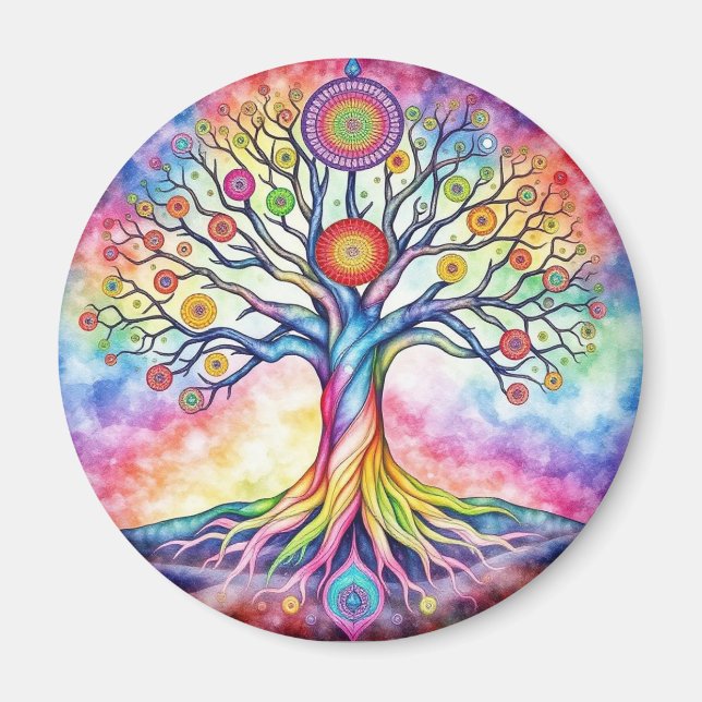Watercolor Tree of Life  Magnet (Front)
