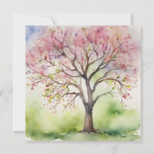 Watercolor Tree Painting Invitation
