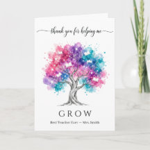Watercolor Tree Teacher Appreciation Thank You