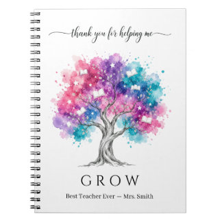 Watercolor Tree Teacher Appreciation Thank You Notebook