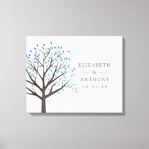 Watercolor Tree Wedding Canvas Print