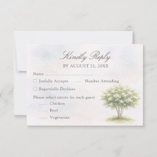 Watercolor Tree Wedding RSVP Card