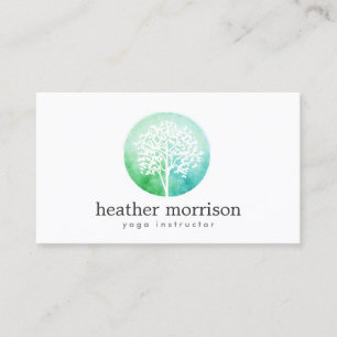 Watercolor Tree Yoga and Wellness Business Card
