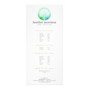 Watercolor Tree Yoga and Wellness Rack Card