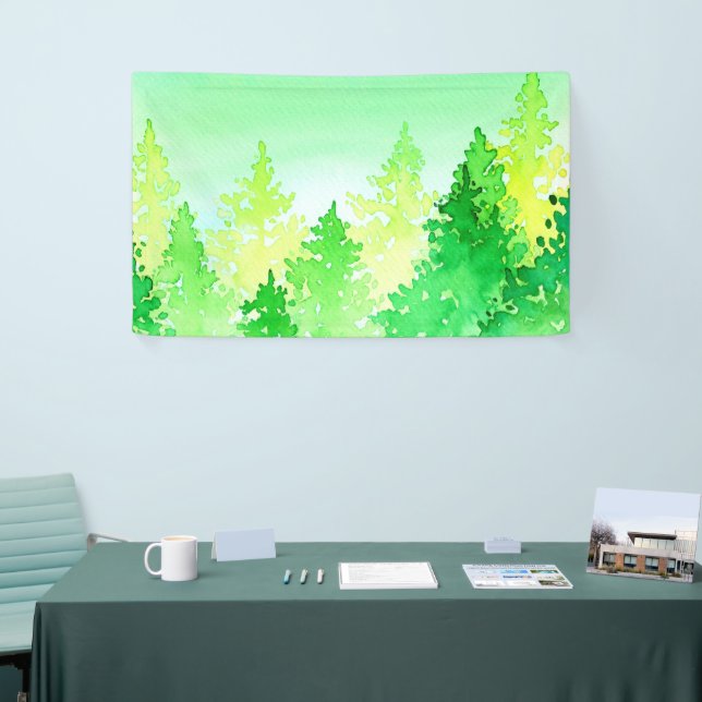 Watercolor Trees Banner (Tradeshow)