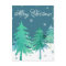 Watercolor Trees Christmas Postcard