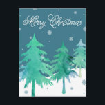Watercolor Trees Christmas Postcard<br><div class="desc">Watercolor Trees Christmas Postcard</div>
