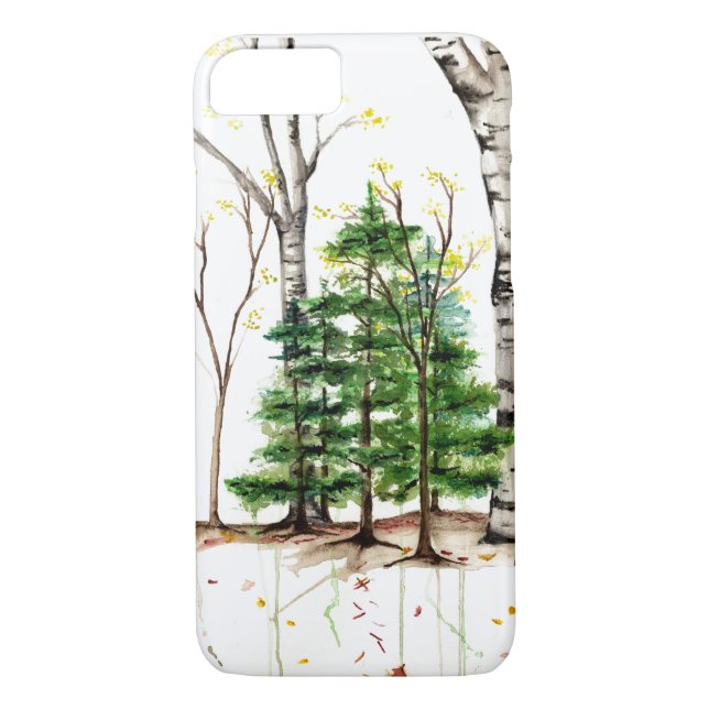 watercolor trees Iphone 7 case (Back)