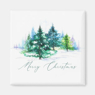 Watercolor trees  magnet