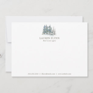 Watercolor Trees Personalised Realtor Stationery Card