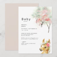 Watercolor Trees & Pink Pony Baby Shower