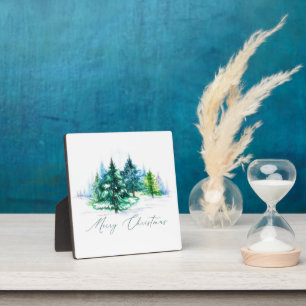 Watercolor trees  plaque