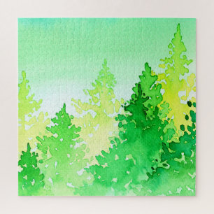 Watercolor Trees Puzzle