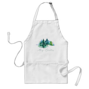 Watercolor trees standard apron