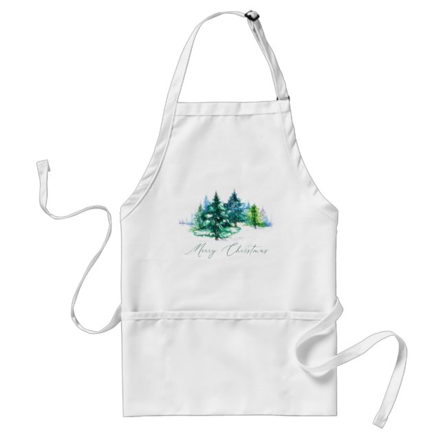 Watercolor trees  standard apron (Front)