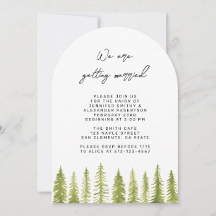 Watercolor Trees Wedding Invitation