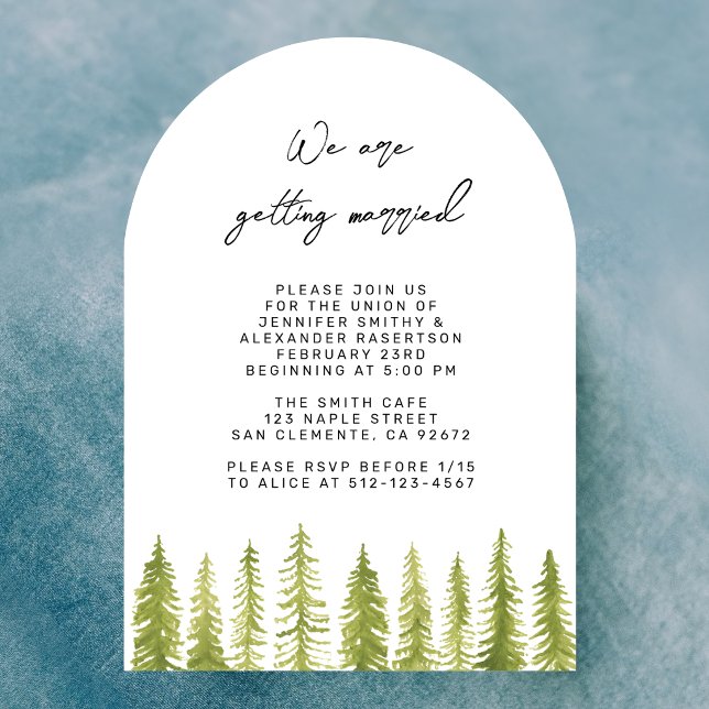 Watercolor Trees Wedding Invitation (Creator Uploaded)