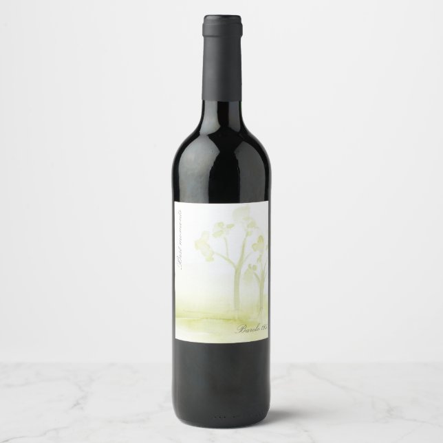Watercolor Trees Wine Label (Front)