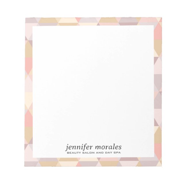 Watercolor Triangle warm palette monogram Notepad (Front)