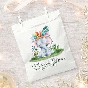 Watercolor Tribal Elephant Birthday Thank You Favour Bags