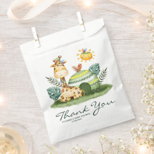Watercolor Tribal Giraffe Birthday Thank You Favour Bags