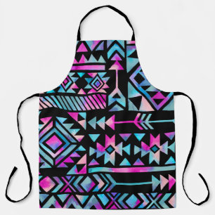 Watercolor tribal motifs, ethnic wallpaper. apron