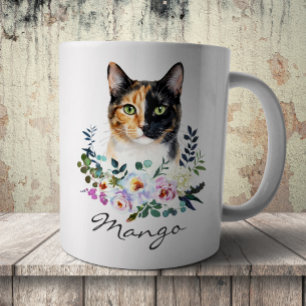 Watercolor Tricolor Calico Cat Coffee Mug