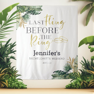 Watercolor Tropical Bachelorette Weekend Backdrop Tapestry