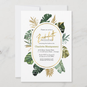 Watercolor Tropical Bachelorette Weekend Itinerary Invitation