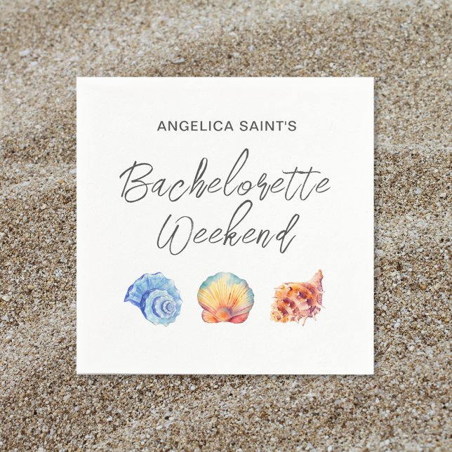 Watercolor Tropical Beach Bachelorette Party Napkin (Creator Uploaded)